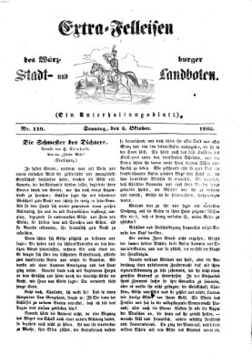 Extra-Felleisen (Würzburger Stadt- und Landbote) Sonntag 5. Oktober 1862