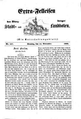 Extra-Felleisen (Würzburger Stadt- und Landbote) Sonntag 16. November 1862