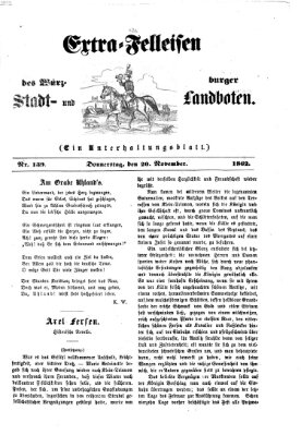 Extra-Felleisen (Würzburger Stadt- und Landbote) Donnerstag 20. November 1862