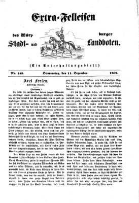 Extra-Felleisen (Würzburger Stadt- und Landbote) Donnerstag 11. Dezember 1862