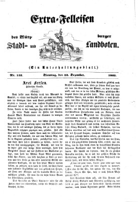 Extra-Felleisen (Würzburger Stadt- und Landbote) Dienstag 23. Dezember 1862