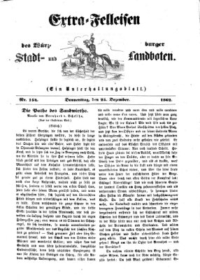 Extra-Felleisen (Würzburger Stadt- und Landbote) Donnerstag 25. Dezember 1862