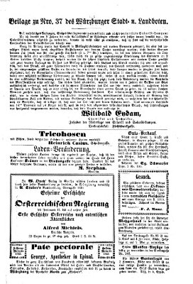 Würzburger Stadt- und Landbote Donnerstag 12. Februar 1863