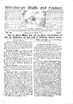 Würzburger Stadt- und Landbote Freitag 27. Februar 1863