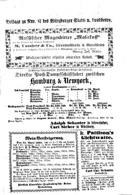 Würzburger Stadt- und Landbote Samstag 11. April 1863