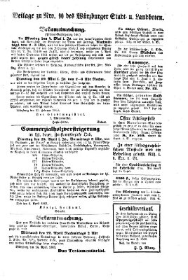 Würzburger Stadt- und Landbote Mittwoch 15. April 1863