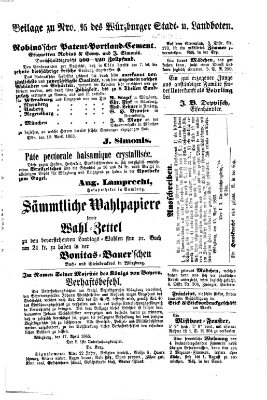 Würzburger Stadt- und Landbote Dienstag 21. April 1863