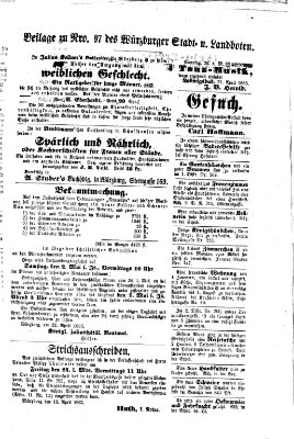 Würzburger Stadt- und Landbote Donnerstag 23. April 1863