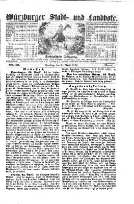 Würzburger Stadt- und Landbote Samstag 25. April 1863