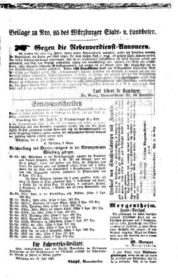 Würzburger Stadt- und Landbote Montag 13. Juli 1863