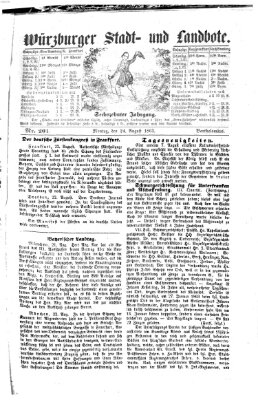 Würzburger Stadt- und Landbote Montag 24. August 1863