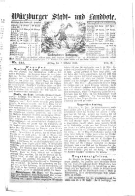 Würzburger Stadt- und Landbote Freitag 2. Oktober 1863