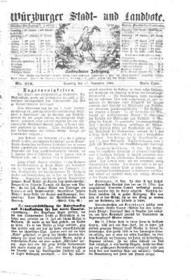 Würzburger Stadt- und Landbote Samstag 21. November 1863