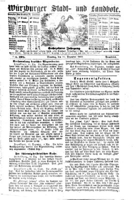 Würzburger Stadt- und Landbote Dienstag 22. Dezember 1863