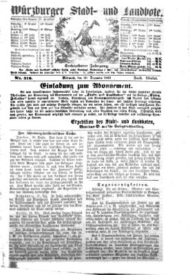 Würzburger Stadt- und Landbote Mittwoch 30. Dezember 1863