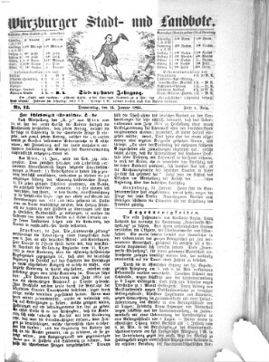 Würzburger Stadt- und Landbote Donnerstag 14. Januar 1864