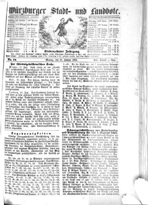 Würzburger Stadt- und Landbote Montag 18. Januar 1864