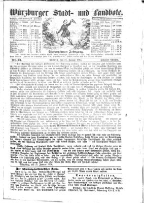 Würzburger Stadt- und Landbote Mittwoch 27. Januar 1864