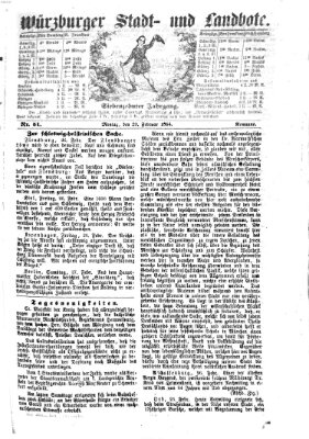 Würzburger Stadt- und Landbote Montag 29. Februar 1864