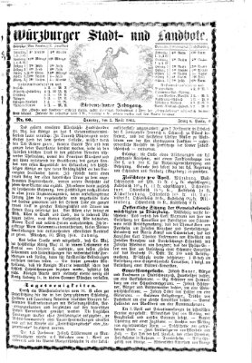 Würzburger Stadt- und Landbote Samstag 2. April 1864