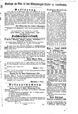 Würzburger Stadt- und Landbote Montag 11. April 1864