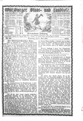 Würzburger Stadt- und Landbote Donnerstag 21. April 1864