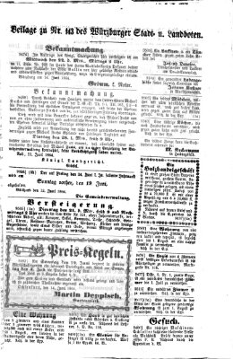 Würzburger Stadt- und Landbote Donnerstag 16. Juni 1864