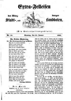 Extra-Felleisen (Würzburger Stadt- und Landbote) Sonntag 31. Januar 1864