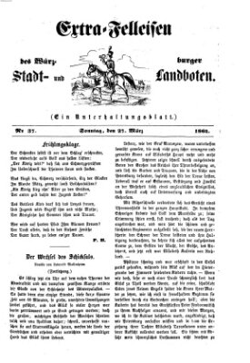 Extra-Felleisen (Würzburger Stadt- und Landbote) Sonntag 27. März 1864