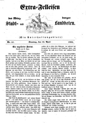 Extra-Felleisen (Würzburger Stadt- und Landbote) Dienstag 19. April 1864