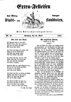 Extra-Felleisen (Würzburger Stadt- und Landbote) Sonntag 24. April 1864