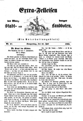 Extra-Felleisen (Würzburger Stadt- und Landbote) Donnerstag 21. Juli 1864