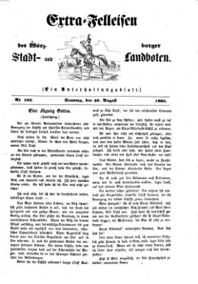 Extra-Felleisen (Würzburger Stadt- und Landbote) Sonntag 28. August 1864