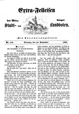 Extra-Felleisen (Würzburger Stadt- und Landbote) Dienstag 13. September 1864