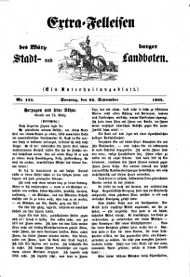 Extra-Felleisen (Würzburger Stadt- und Landbote) Sonntag 25. September 1864