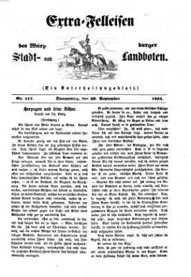 Extra-Felleisen (Würzburger Stadt- und Landbote) Donnerstag 29. September 1864