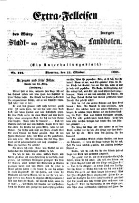 Extra-Felleisen (Würzburger Stadt- und Landbote) Dienstag 11. Oktober 1864