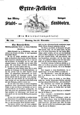 Extra-Felleisen (Würzburger Stadt- und Landbote) Sonntag 27. November 1864