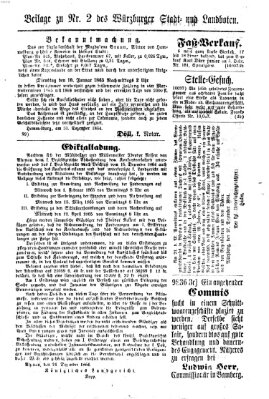 Würzburger Stadt- und Landbote Dienstag 3. Januar 1865