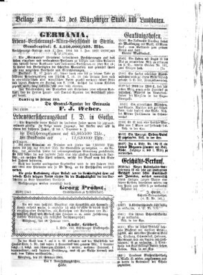 Würzburger Stadt- und Landbote Montag 20. Februar 1865