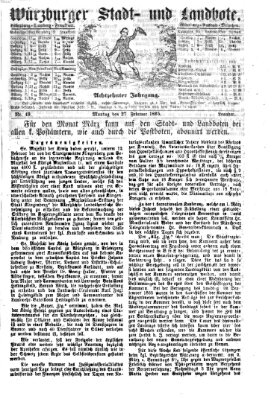 Würzburger Stadt- und Landbote Montag 27. Februar 1865