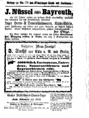 Würzburger Stadt- und Landbote Donnerstag 23. März 1865