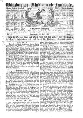 Würzburger Stadt- und Landbote Samstag 29. April 1865