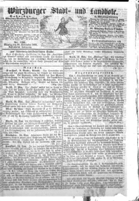 Würzburger Stadt- und Landbote Montag 20. November 1865