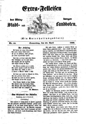 Extra-Felleisen (Würzburger Stadt- und Landbote) Donnerstag 20. April 1865