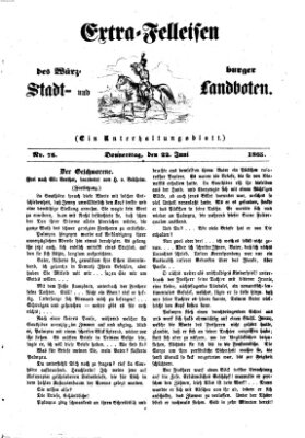 Extra-Felleisen (Würzburger Stadt- und Landbote) Donnerstag 22. Juni 1865