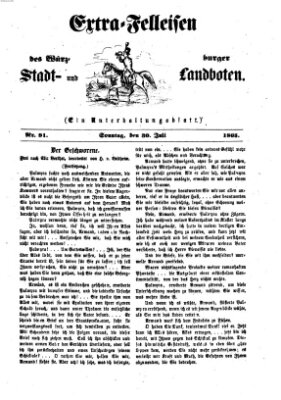 Extra-Felleisen (Würzburger Stadt- und Landbote) Sonntag 30. Juli 1865