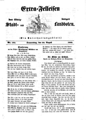 Extra-Felleisen (Würzburger Stadt- und Landbote) Donnerstag 24. August 1865