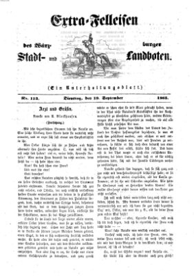 Extra-Felleisen (Würzburger Stadt- und Landbote) Dienstag 19. September 1865