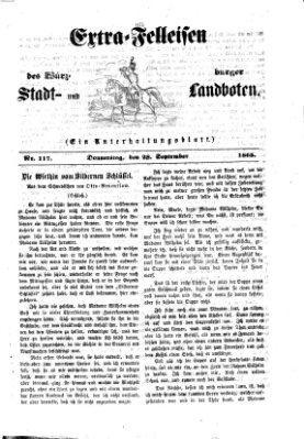 Extra-Felleisen (Würzburger Stadt- und Landbote) Donnerstag 28. September 1865